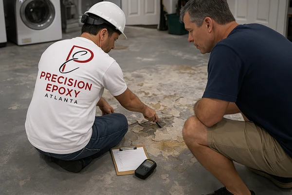 Assessing failed epoxy floor coating