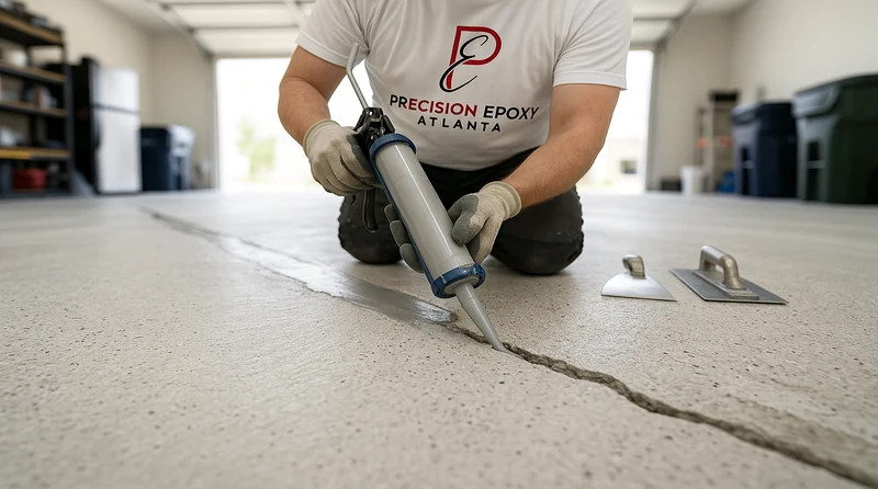 Filling concrete cracks before epoxy coating