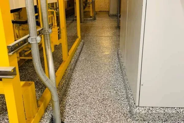Industrial epoxy floor in a metro Atlanta mechanical room