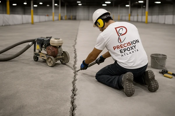 Industrial floor crack repair and substrate preparation metro Atlanta