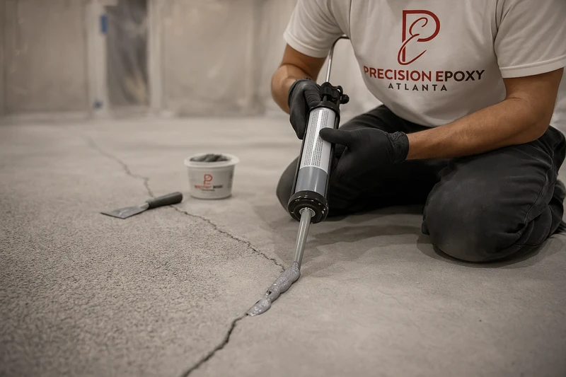Crack and joint repair on residential concrete